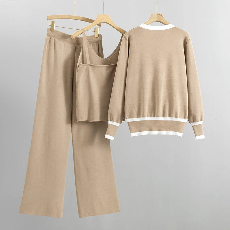 Abby - Women's Three-Piece Knit Lounge Set