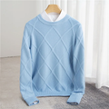 Adam - Men's Cashmere Diamond Knit Crewneck Sweater