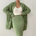 Ailany - Women's Knit Cardigan Skirt Set