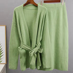 Ailany - Women's Knit Cardigan Skirt Set