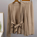 Ailany - Women's Knit Cardigan Skirt Set