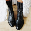 Amara - Women's Textured Leather Lace-Up Boots