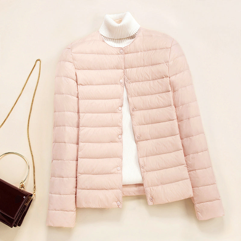 Amelia - Women's Collarless Lightweight Down Jacket