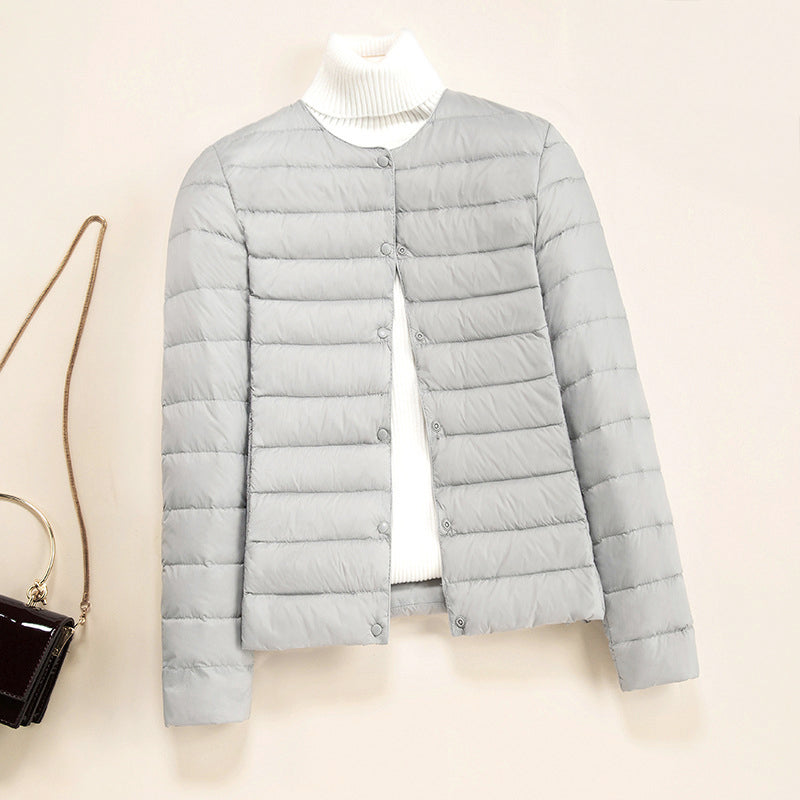 Amelia - Women's Collarless Lightweight Down Jacket