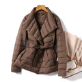 Amira - Women's Wrap Style Belted Down Jacket