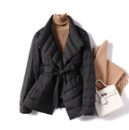 Amira - Women's Wrap Style Belted Down Jacket