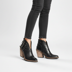 Andrea - Women's Buckle Detail Leather Ankle Boots