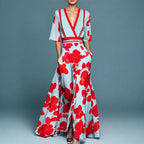 Andrea - Women's Wrap Style Floral Maxi Dress