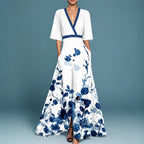 Andrea - Women's Wrap Style Floral Maxi Dress