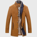 Andres - Men's Stand Collar Button Wool Blend Coat