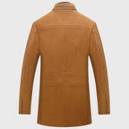 Andres - Men's Stand Collar Button Wool Blend Coat