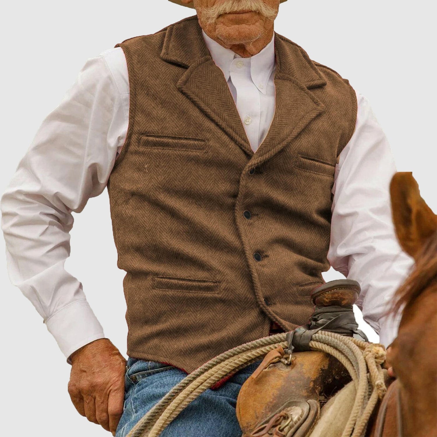 Andrew - Men's Vintage Couture Herringbone Vest