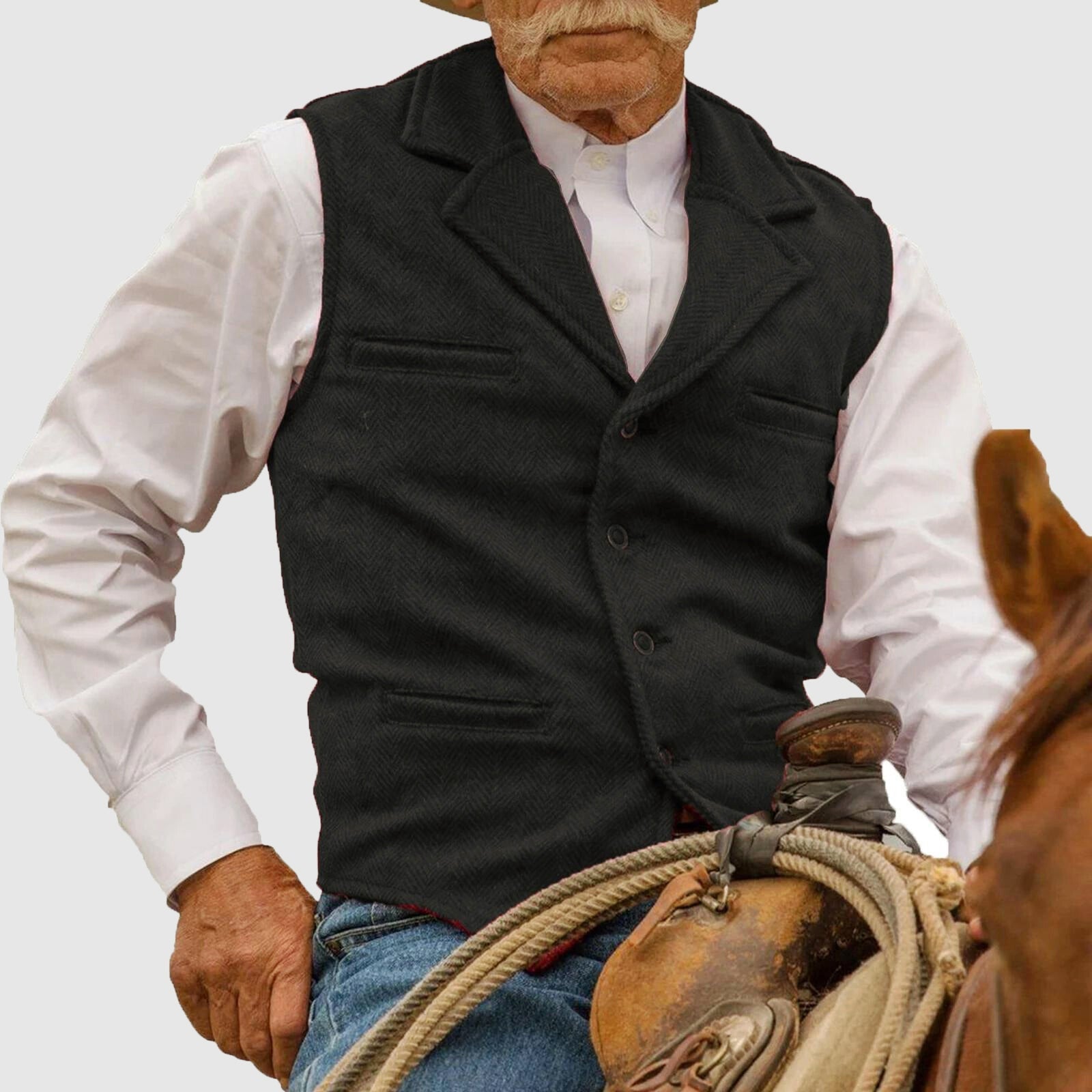 Andrew - Men's Vintage Couture Herringbone Vest