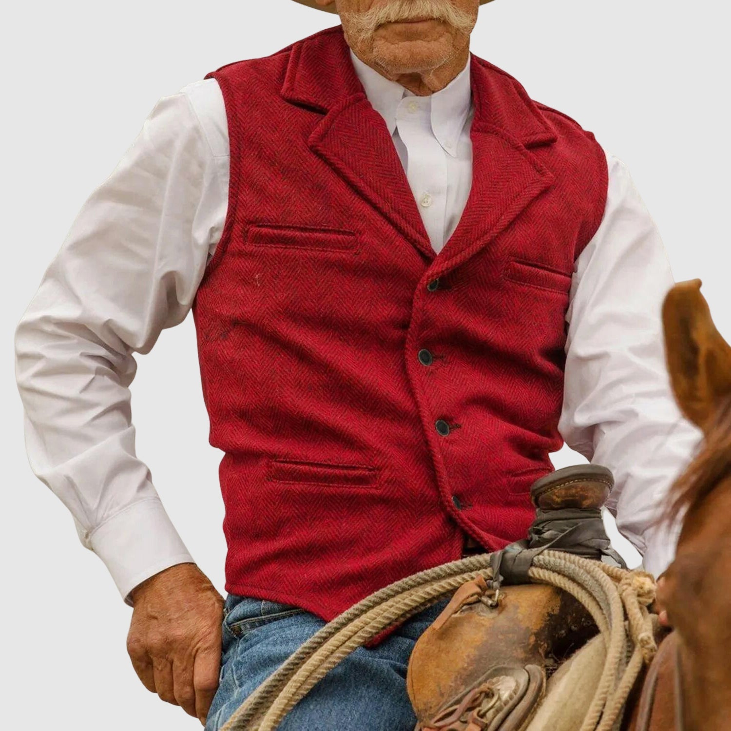 Andrew - Men's Vintage Couture Herringbone Vest