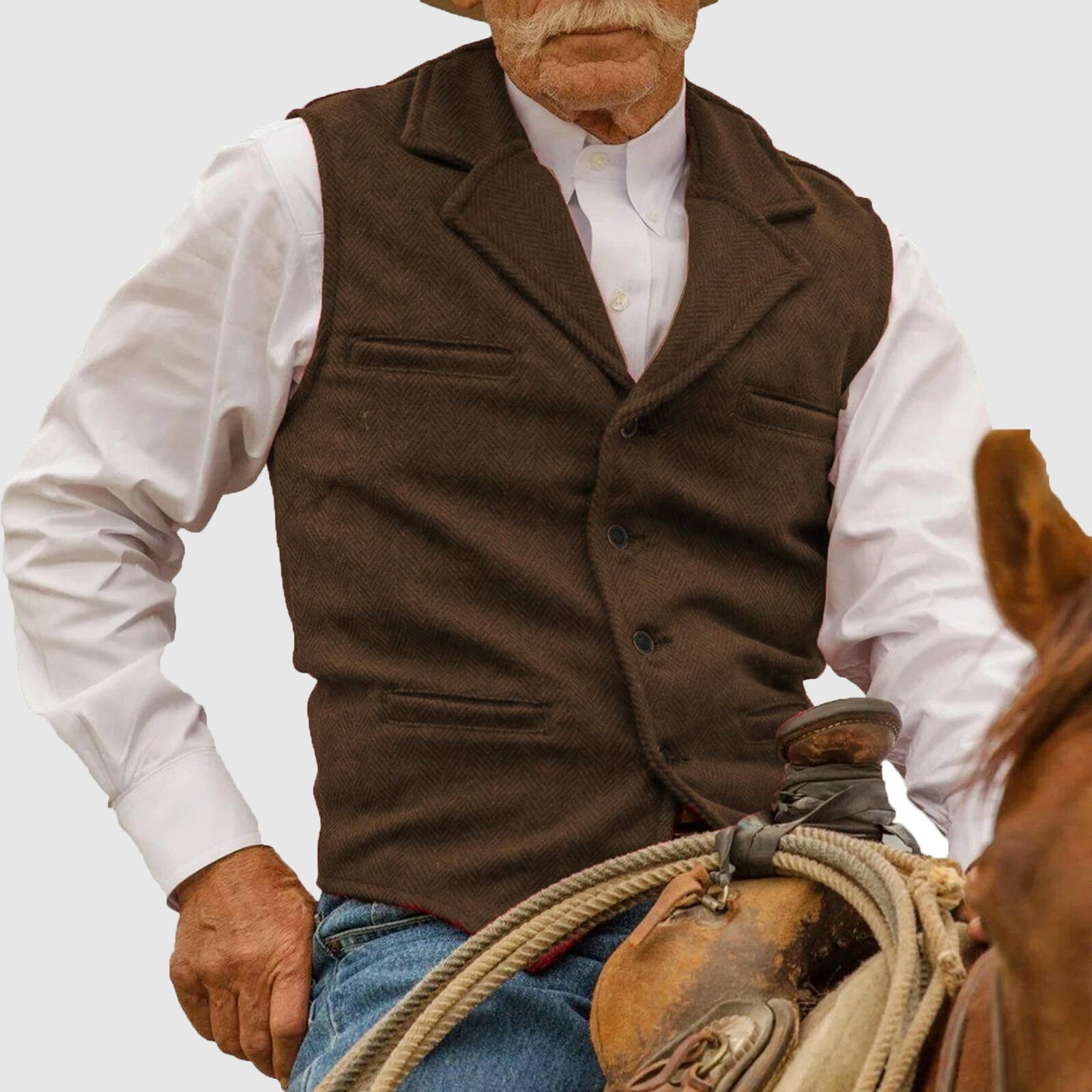 Andrew - Men's Vintage Couture Herringbone Vest