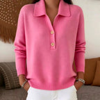 Anouk - Women's Collared Long Sleeve Soft Sweater