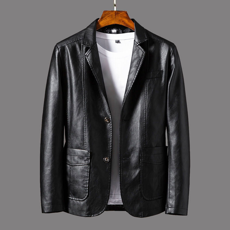 Archer - Men's Faux Leather Blazer Jacket