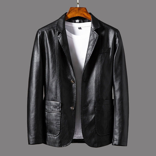 Archer - Men's Faux Leather Blazer Jacket