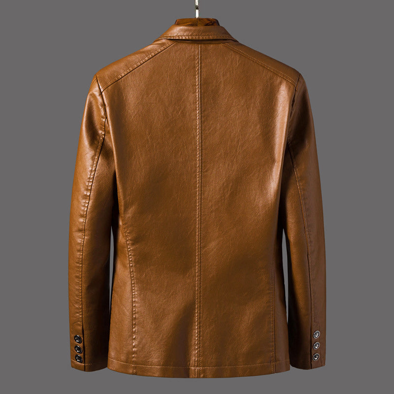 Archer - Men's Faux Leather Blazer Jacket