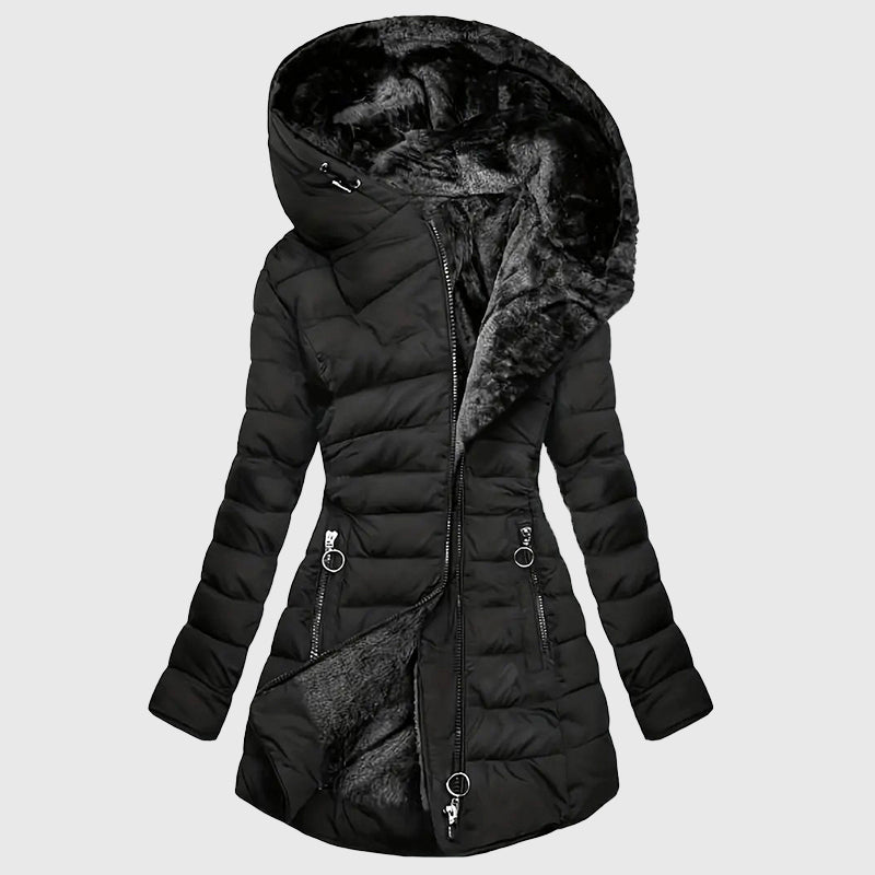 Aria - Women's Plush Lined Hooded Puffer Coat