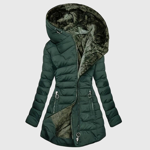 Aria - Women's Plush Lined Hooded Puffer Coat