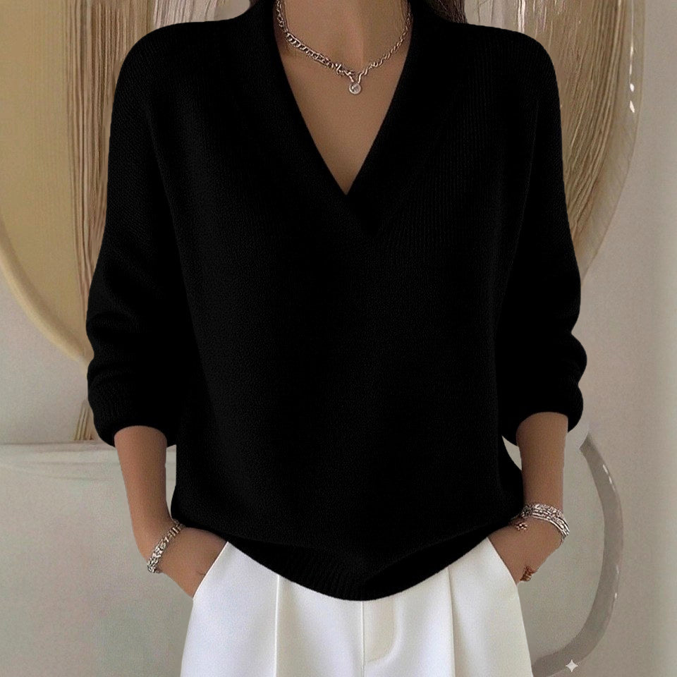 Ariel - Women's V-Neck Loose Comfy Sweater