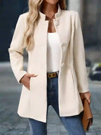 Ariella - Women's Single-Breasted Stand Collar Coat