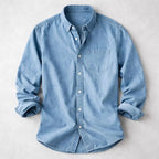 Aron - Men's Classic Cotton Long Sleeve Button-Up Shirt