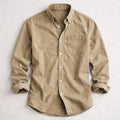 Aron - Men's Classic Cotton Long Sleeve Button-Up Shirt