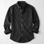 Aron - Men's Classic Cotton Long Sleeve Button-Up Shirt