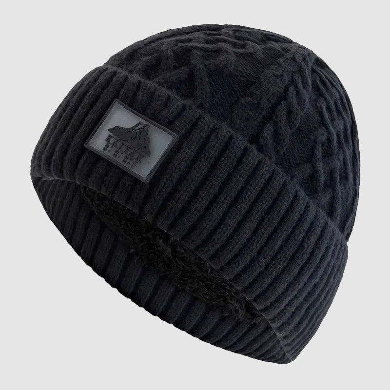 Finnegan - Unisex Cable-Knit Beanie with Fleece Lining