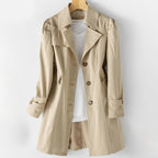 Audrey - Women's Puff Sleeve A-Line Trench Coat