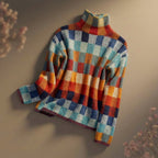 Audrey - Women's Colorblock Turtleneck Sweater