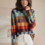 Audrey - Women's Colorblock Turtleneck Sweater