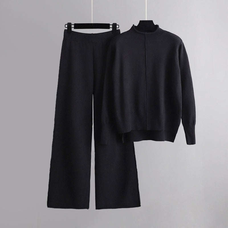 Autumn - Women's Knit Sweater & Wide Leg Pants Set