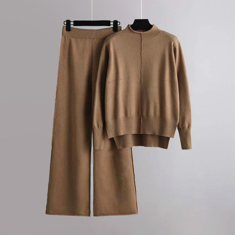 Autumn - Women's Knit Sweater & Wide Leg Pants Set