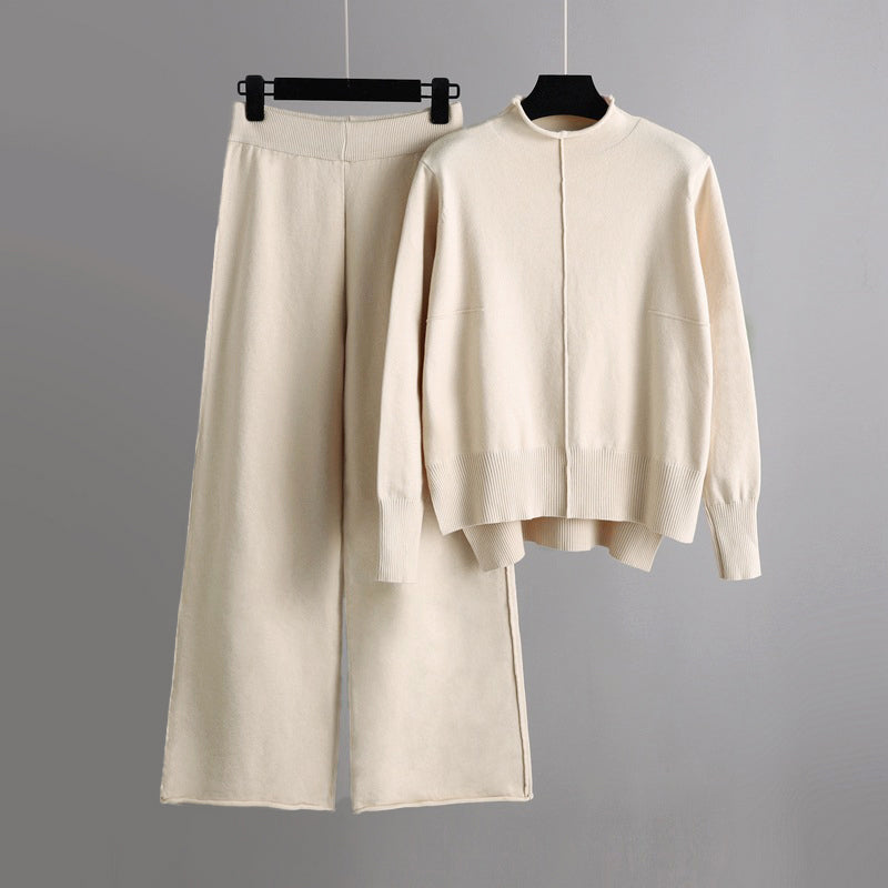 Autumn - Women's Knit Sweater & Wide Leg Pants Set