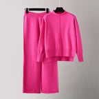 Autumn - Women's Knit Sweater & Wide Leg Pants Set