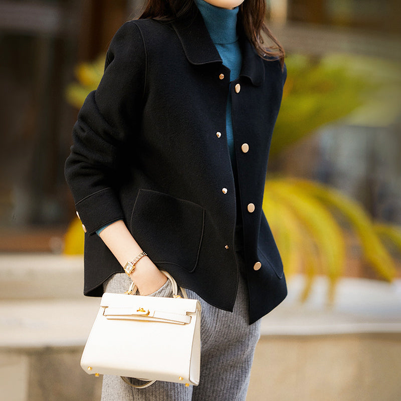 Luna - Women's Wool-Blend Button Coat