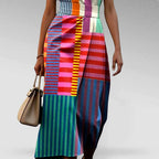 Avery - Women's Colorblock Stripe Midi Dress