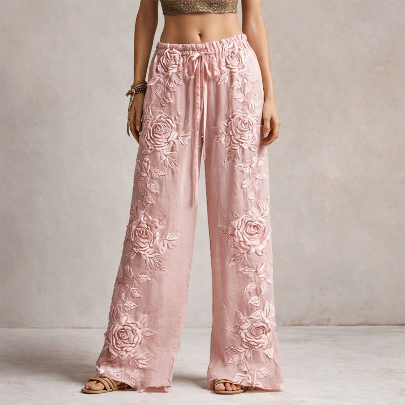 Aylin - Women's Rose Garden Palazzo Pants