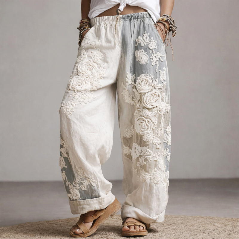 Aylin - Women's Rose Garden Palazzo Pants
