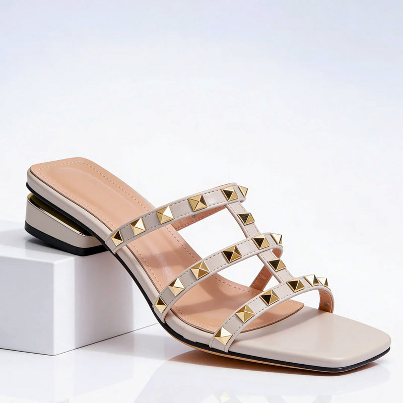 Bea - Women's Studded Strap Block Heel Sandals