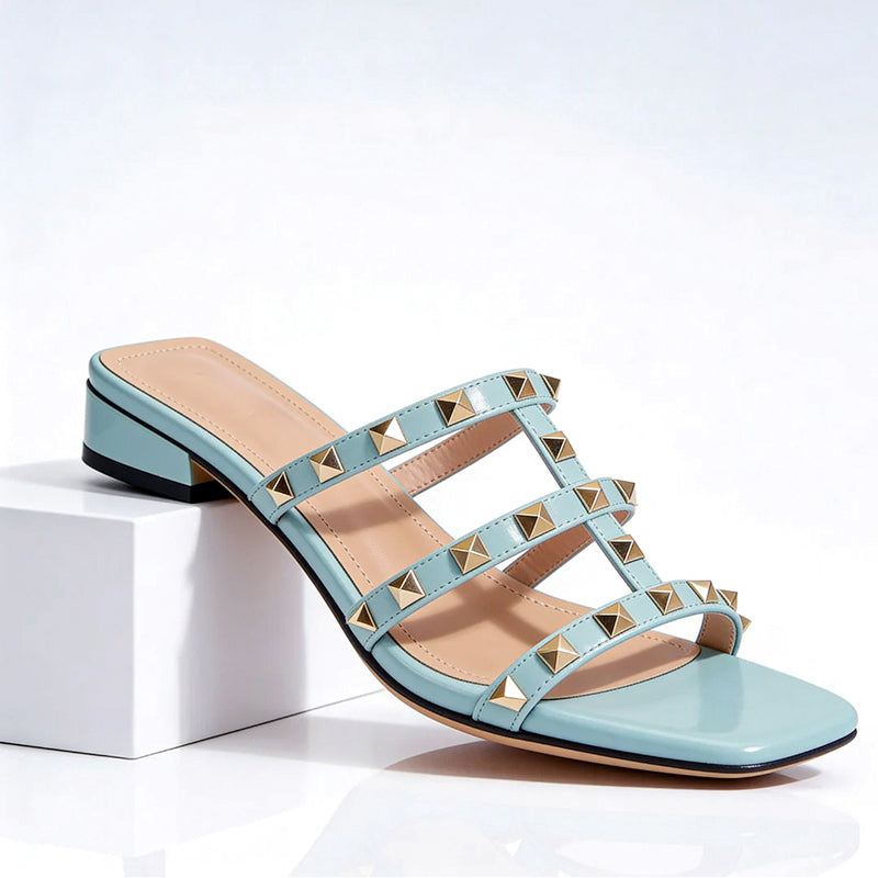 Bea - Women's Studded Strap Block Heel Sandals