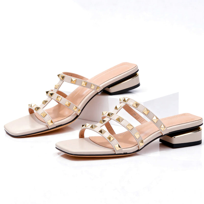 Bea - Women's Studded Strap Block Heel Sandals