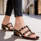 Bea - Women's Studded Strap Block Heel Sandals