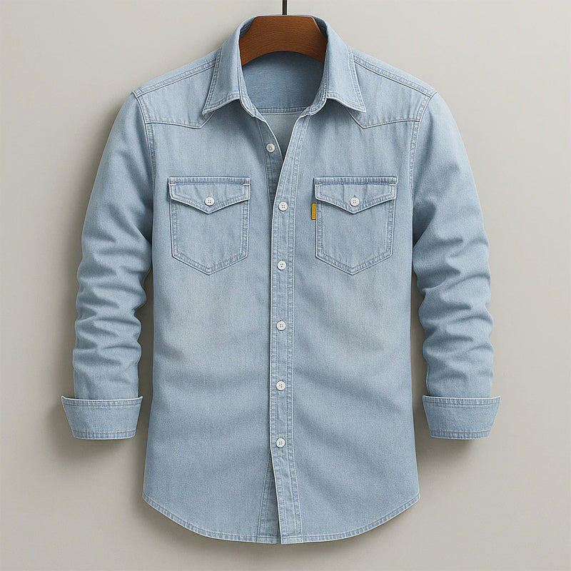 Beckham - Men's Casual Denim Button-Down Shirt