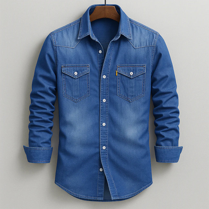 Beckham - Men's Casual Denim Button-Down Shirt