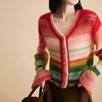Blaire - Women's Colorful Knit Button-Up Cardigan