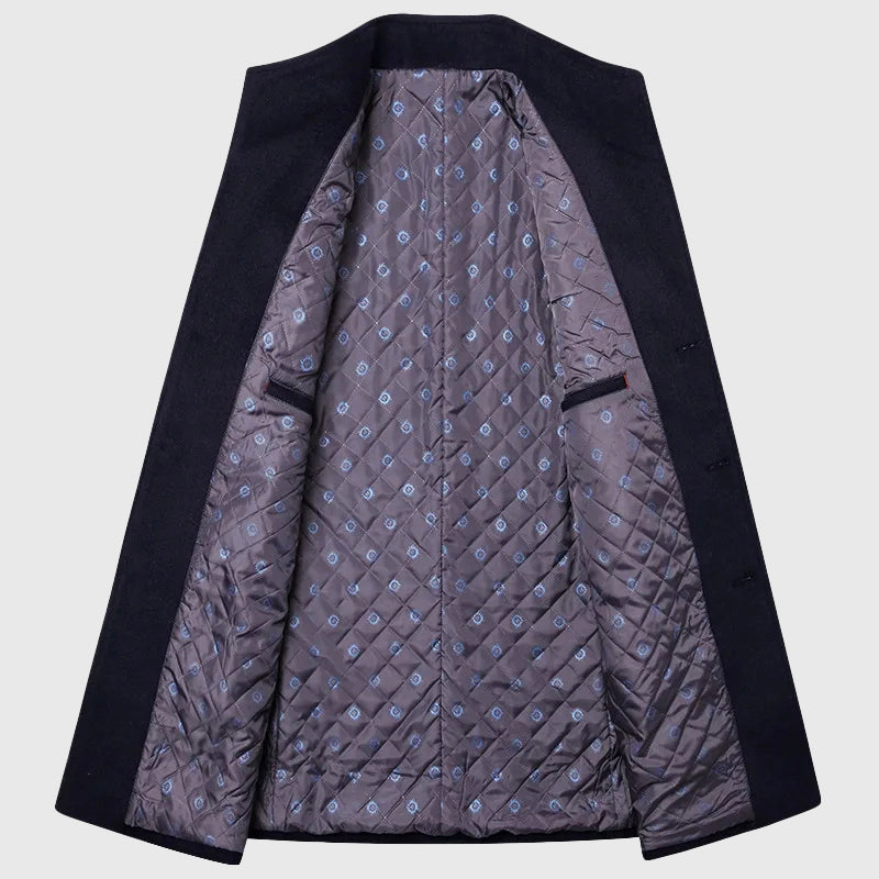 Brayden - Men's Tailored Wool Blend Coat with Notch Lapel
